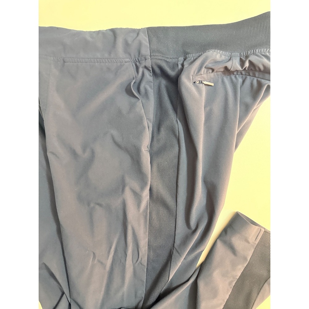 Athleta Womens Brooklyn Jogger Track Pants Navy Blue Ribbed Side Panel Size 4 - Picture 9 of 10